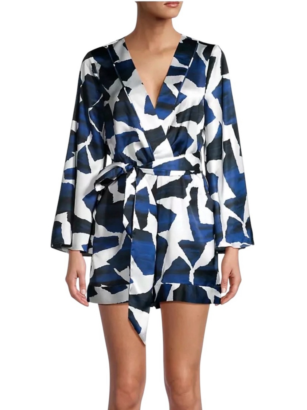 MILLY Cabana NWT Satin romper 💙🤍💙